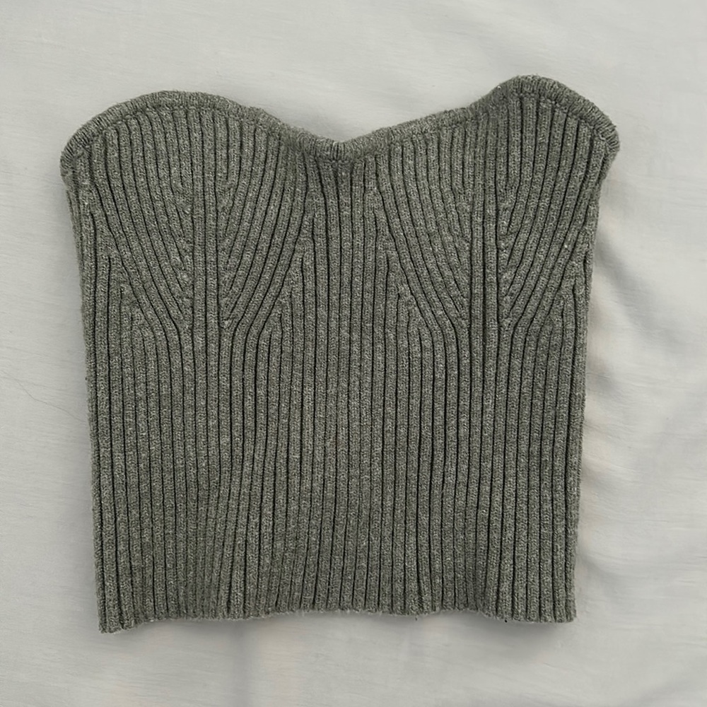 Zara Knit Cropped Bandeau Top
